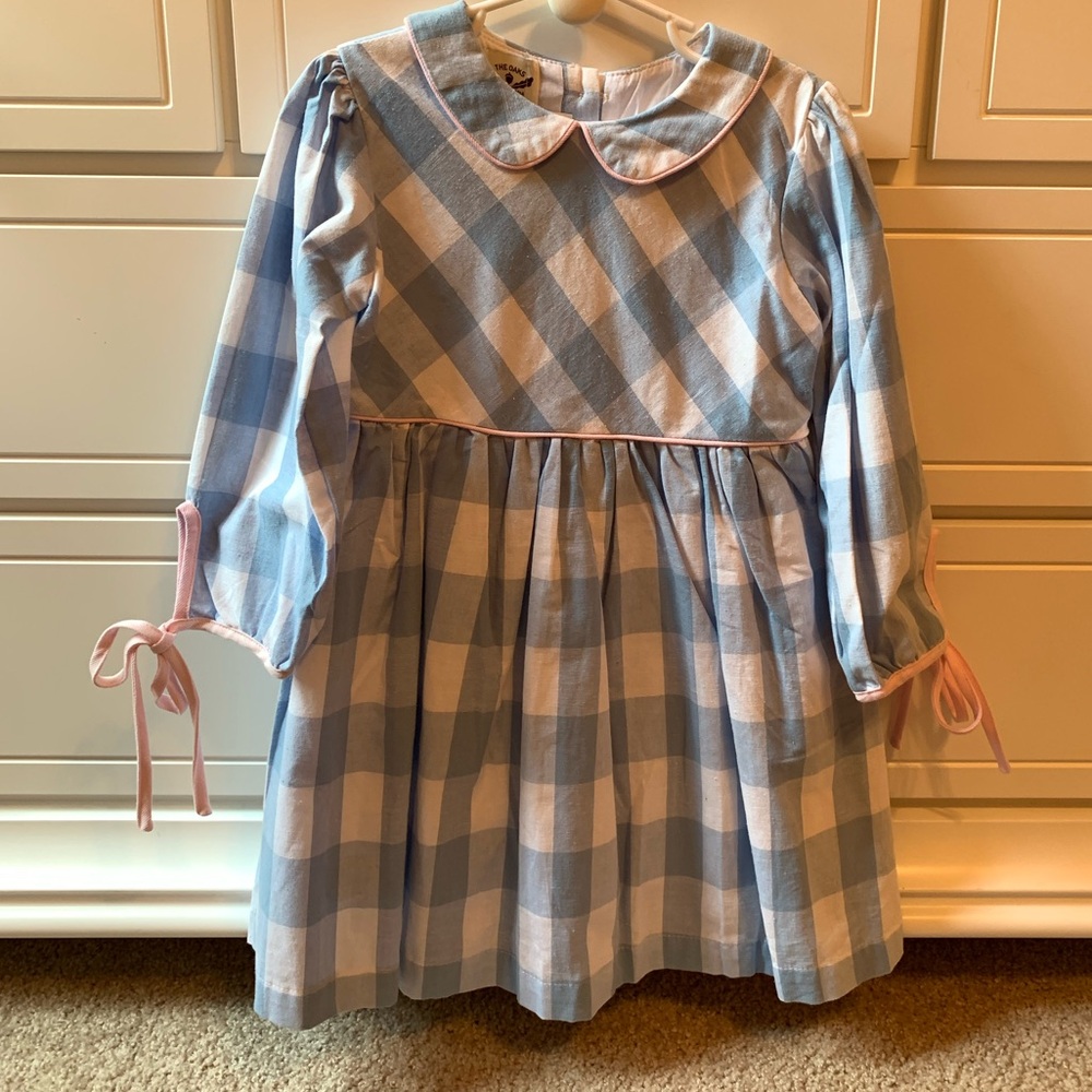 NWT The Oaks Apparel Macey dress in blue and white size 5
